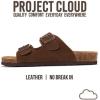 imageProject Cloud Genuine Leather Mens Sandals with Memory Foam Natural Cork Footbed Slides for Men Footwear  NonSlip DoubleStrap Buckle Summer Sandals ArizonaChoco Suede
