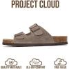 imageProject Cloud Genuine Leather Mens Sandals with Memory Foam Natural Cork Footbed Slides for Men Footwear  NonSlip DoubleStrap Buckle Summer Sandals ArizonaTaupe Suede