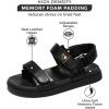 imageProject Cloud Genuine Leather Platform Sandals Women Footwear  Comfortable and Adjustable Strappy Summer Sandals for Women 2025  Memory Foam and NonSlip Slingback Beach SlidesBlack