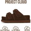 imageProject Cloud Genuine Leather Platform Womens Sandals  DoubleStrap NonSlip Platform Sandals Women with Memory Foam Insole  Chunky Heeled Women Footwear SilverstarMocha Suede