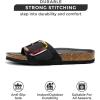 imageProject Cloud Genuine Leather Sandals Women Dressy Summer Beach Essentials  Flip Flops ampamp Slides with Memory Foam Insole Womens Sandals Comfortable FootwearBlackmattebigger Buckle