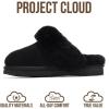 imageProject Cloud Genuine Leather Slippers for Women Footwear with Genuine Fur Lining Womens Clogs ampamp Mule  NonSlip IndoorOutdoor Scuff Womens Slippers with Memory Foam Insole HenkaBlack