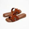 imageProject Cloud Genuine Leather Summer Sandals for Women 2025  Fashion Flat Womens Sandals with Memory Foam Insole Slides Sandals Women Footwear  Mules Womens Sandals JannelBrown