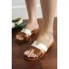 imageProject Cloud Genuine Leather Summer Sandals for Women 2025  Fashion Flat Womens Sandals with Memory Foam Insole Slides Sandals Women Footwear  Mules Womens Sandals JannelBrown White
