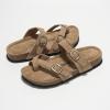 imageProject Cloud Genuine Leather Womens Sandals  Comfortable Cork Footbed Slides with Memory Foam Beach Essential Summer Sandals For Women 2025 LianBeige