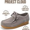 imageProject Cloud Genuine Leather Womens Shoes  Memory Foam Insole Oxford Shoes For Women Footwear  Lightweight AntiSlip Sole Casual Work Loafers with Lace WallyGrey