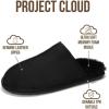 imageProject Cloud Genuine Sheepskin Upper Mens Slippers  Memory Foam Scuff House Slippers and NonSlip Comfortable Fall Men Footwear ColinBlack