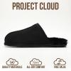 imageProject Cloud Genuine Sheepskin Upper Mens Slippers  Memory Foam Scuff House Slippers and NonSlip Comfortable Fall Men Footwear ColinBlack