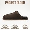imageProject Cloud Genuine Sheepskin Upper Mens Slippers  Memory Foam Scuff House Slippers and NonSlip Comfortable Fall Men Footwear ColinChocolate