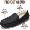 imageProject Cloud Genuine Suede Mens Slippers  Memory Foam Insole Moccassins Loafers for Men Shoes Indoor and Outdoor Use  Lightweight NonSlip House Shoes OswinBlack Leather
