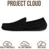 imageProject Cloud Genuine Suede Mens Slippers  Memory Foam Insole Moccassins Loafers for Men Shoes Indoor and Outdoor Use  Lightweight NonSlip House Shoes OswinBlack