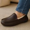 imageProject Cloud Genuine Suede Mens Slippers  Memory Foam Insole Moccassins Loafers for Men Shoes Indoor and Outdoor Use  Lightweight NonSlip House Shoes OswinChoco Brown Leather
