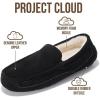 imageProject Cloud Genuine Suede Mens Slippers  Memory Foam Insole Moccassins Loafers for Men Shoes Indoor and Outdoor Use  Lightweight NonSlip House Shoes OswinBlack