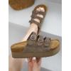 imageProject Cloud Genuine Suede Platform Sandals Women Footwear  Comfortable Wedges with Memory Foam Insole  Non Slip 3Strap Summer Sandals for Women 2025 DyanChocolate