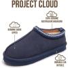 imageProject Cloud Genuine Suede Slippers for Women with Genuine Australian Shearling Fur Lining Womens Slippers  NonSlip EVA with Memory Foam Fuzzy Slippers Women Footwear NeritaNavy Suede