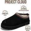 imageProject Cloud Genuine Suede Slippers for Women with Genuine Australian Shearling Fur Lining Womens Slippers  NonSlip EVA with Memory Foam Fuzzy Slippers Women Footwear NeritaBlack