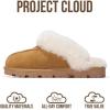 imageProject Cloud House Slippers for Women  Genuine Leather ampamp Natural Fur Lining Fluffy Slippers  Memory Foam Womens Shoes HedyChestnut