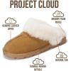 imageProject Cloud House Slippers for Women  Genuine Leather ampamp Natural Fur Lining Fluffy Slippers  Memory Foam Womens Shoes HedyChestnut