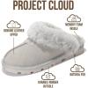 imageProject Cloud House Slippers for Women  Genuine Leather ampamp Natural Fur Lining Fluffy Slippers  Memory Foam Womens Shoes HedyLight Grey Suede