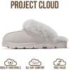 imageProject Cloud House Slippers for Women  Genuine Leather ampamp Natural Fur Lining Fluffy Slippers  Memory Foam Womens Shoes HedyLight Grey Suede