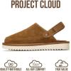 imageProject Cloud Kids Clogs Genuine Suede Upper with Back Strap  Memory Foam ampamp Lightweight Slipon Boys and Girls Sandals with Adjustable Straps  NonSlip Clogs for Kids Sandals Little GoldstarChestnut Suede