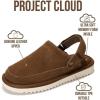 imageProject Cloud Kids Clogs Genuine Suede Upper with Back Strap  Memory Foam ampamp Lightweight Slipon Boys and Girls Sandals with Adjustable Straps  NonSlip Clogs for Kids Sandals Little GoldstarMocha Suede