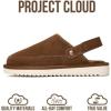 imageProject Cloud Kids Clogs Genuine Suede Upper with Back Strap  Memory Foam ampamp Lightweight Slipon Boys and Girls Sandals with Adjustable Straps  NonSlip Clogs for Kids Sandals Little GoldstarMocha Suede
