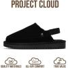 imageProject Cloud Kids Clogs Genuine Suede Upper with Back Strap  Memory Foam ampamp Lightweight Slipon Boys and Girls Sandals with Adjustable Straps  NonSlip Clogs for Kids Sandals Little GoldstarBlack Suede