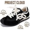 imageProject Cloud Kids Shoes for Girls  NonSlip Trendy Fashion Sneakers Girls Shoes  Slip Ons with Hook ampamp Loop Memory Foam Insole Kids Sneakers Little LowyBlack