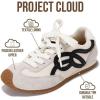 imageProject Cloud Kids Shoes for Girls  NonSlip Trendy Fashion Sneakers Girls Shoes  Slip Ons with Hook ampamp Loop Memory Foam Insole Kids Sneakers Little LowyWhite