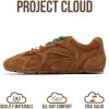 imageProject Cloud Leather Barefoot Shoes Women  Memory Foam LaceUp Womens Sneakers  Lightweight ampamp Non Slip Womens Shoes Casual  AllDay Womens Fashion Sneakers for 2025 RomaTan Suede