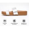 imageProject Cloud Memory Foam Slide Sandals Women Footwear  Lightweight Twostrap and NonSlip Vegan Leather Platform Slides  Summer Sandals for Women 2025 HILLTOPSilver