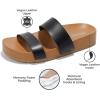 imageProject Cloud Memory Foam Slide Sandals Women Footwear  Lightweight Twostrap and NonSlip Vegan Leather Platform Slides  Summer Sandals for Women 2025 HILLTOPBlack