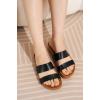 imageProject Cloud Memory Foam Slide Sandals Women Footwear  Lightweight Twostrap and NonSlip Vegan Leather Platform Slides  Summer Sandals for Women 2025 HILLTOPBlack
