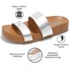imageProject Cloud Memory Foam Slide Sandals Women Footwear  Lightweight Twostrap and NonSlip Vegan Leather Platform Slides  Summer Sandals for Women 2025 HILLTOPSilver