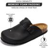 imageProject Cloud Mens Clogs  Full Grain Genuine Leather Memory Foam Clogs for Men Arch Support Cork Footbed  Non Slip Platform Mules BrooklynBlack Oiled