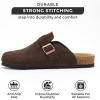 imageProject Cloud Mens Clogs  Full Grain Genuine Leather Memory Foam Clogs for Men Arch Support Cork Footbed  Non Slip Platform Mules BrooklynBrown Suede