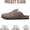 imageProject Cloud Mens Clogs  Full Grain Genuine Leather Memory Foam Clogs for Men Arch Support Cork Footbed  Non Slip Platform Mules BrooklynBrown Wool