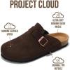 imageProject Cloud Mens Clogs  Full Grain Genuine Leather Memory Foam Clogs for Men Arch Support Cork Footbed  Non Slip Platform Mules BrooklynChocolate Suede