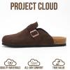 imageProject Cloud Mens Clogs  Full Grain Genuine Leather Memory Foam Clogs for Men Arch Support Cork Footbed  Non Slip Platform Mules BrooklynChocolate Suede