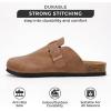 imageProject Cloud Mens Clogs  Full Grain Genuine Leather Memory Foam Clogs for Men Arch Support Cork Footbed  Non Slip Platform Mules BrooklynCognac Distressed
