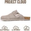 imageProject Cloud Mens Clogs  Full Grain Genuine Leather Memory Foam Clogs for Men Arch Support Cork Footbed  Non Slip Platform Mules BrooklynGrey Mono Suede