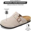 imageProject Cloud Mens Clogs  Full Grain Genuine Leather Memory Foam Clogs for Men Arch Support Cork Footbed  Non Slip Platform Mules BrooklynGrey Suede