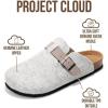 imageProject Cloud Mens Clogs  Full Grain Genuine Leather Memory Foam Clogs for Men Arch Support Cork Footbed  Non Slip Platform Mules BrooklynLight Grey