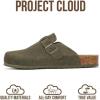 imageProject Cloud Mens Clogs  Full Grain Genuine Leather Memory Foam Clogs for Men Arch Support Cork Footbed  Non Slip Platform Mules BrooklynOlive Suede