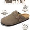imageProject Cloud Mens Clogs  Full Grain Genuine Leather Memory Foam Clogs for Men Arch Support Cork Footbed  Non Slip Platform Mules BrooklynTaupe Suede