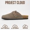 imageProject Cloud Mens Clogs  Full Grain Genuine Leather Memory Foam Clogs for Men Arch Support Cork Footbed  Non Slip Platform Mules BrooklynTaupe Suede