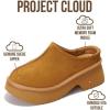 imageProject Cloud Platform Clogs for Women Footwear  Memory Foam and NonSlip Genuine Suede Slipon Mules Shoes Comfortable Stylish Closed Toe Clogs for Women 2025 JohnnaChestnut