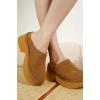 imageProject Cloud Platform Clogs for Women Footwear  Memory Foam and NonSlip Genuine Suede Slipon Mules Shoes Comfortable Stylish Closed Toe Clogs for Women 2025 JohnnaChestnut