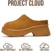 imageProject Cloud Platform Clogs for Women Footwear  Memory Foam and NonSlip Genuine Suede Slipon Mules Shoes Comfortable Stylish Closed Toe Clogs for Women 2025 JohnnaChestnut